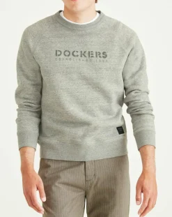 Homme Dockers Sweat Icon Crewneck gris chiné