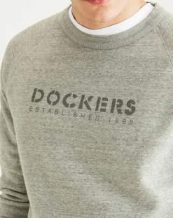 Homme Dockers Sweat Icon Crewneck gris chiné