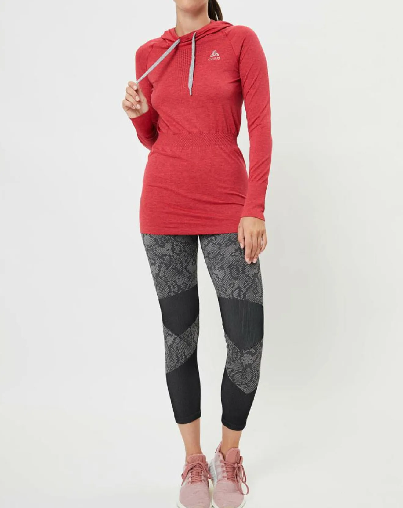 Femme Odlo Sweat léger technique à capuche Irbis Warm rouge/hibiscus