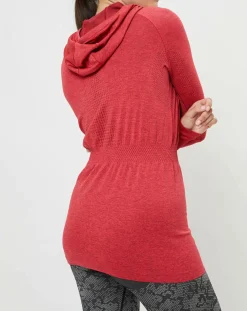 Femme Odlo Sweat léger technique à capuche Irbis Warm rouge/hibiscus