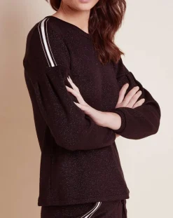 Femme Le Chat Sweat Maille Love noir