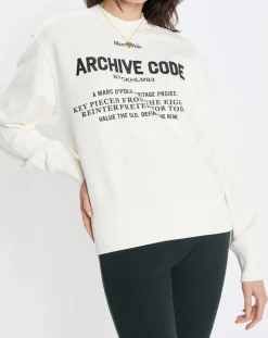 Outlet Marc O'Polo Sweat Oversized Lady Di blanc