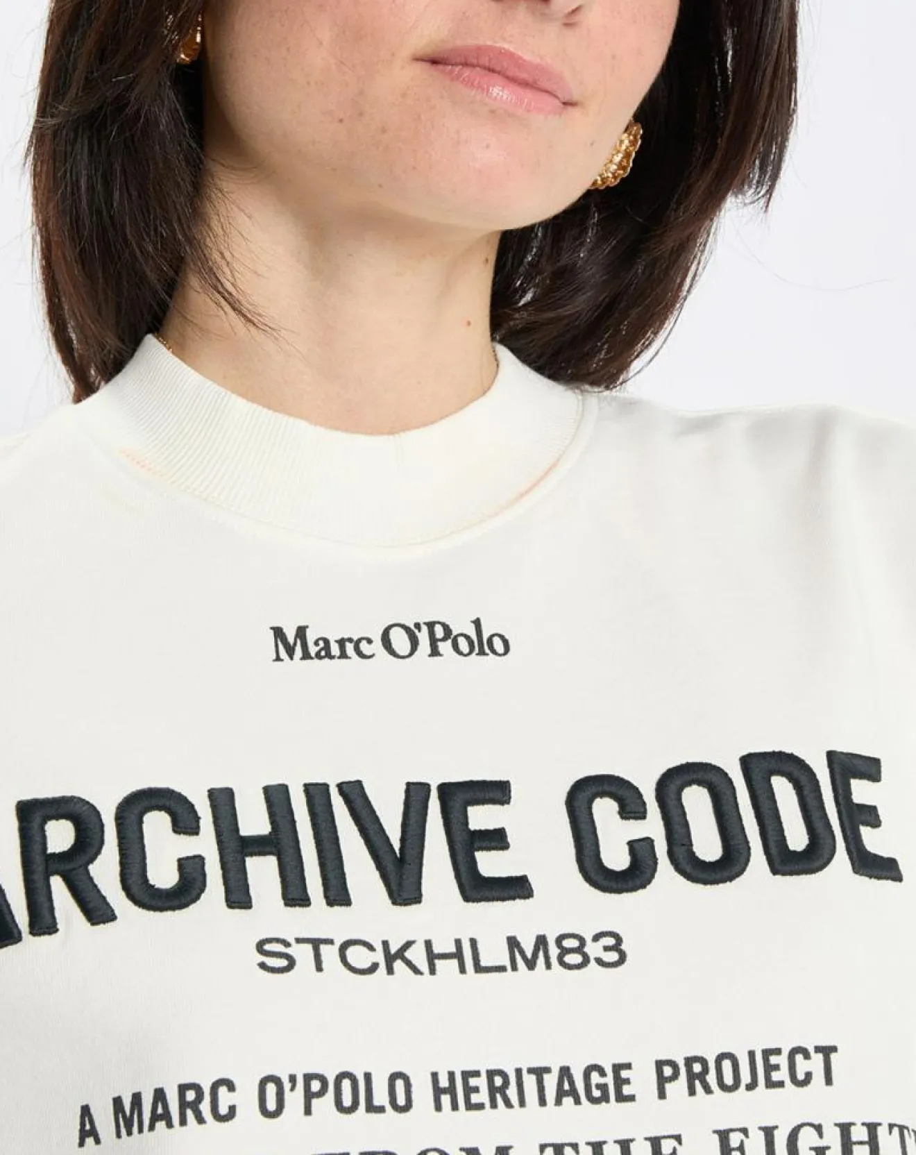 Outlet Marc O'Polo Sweat Oversized Lady Di blanc