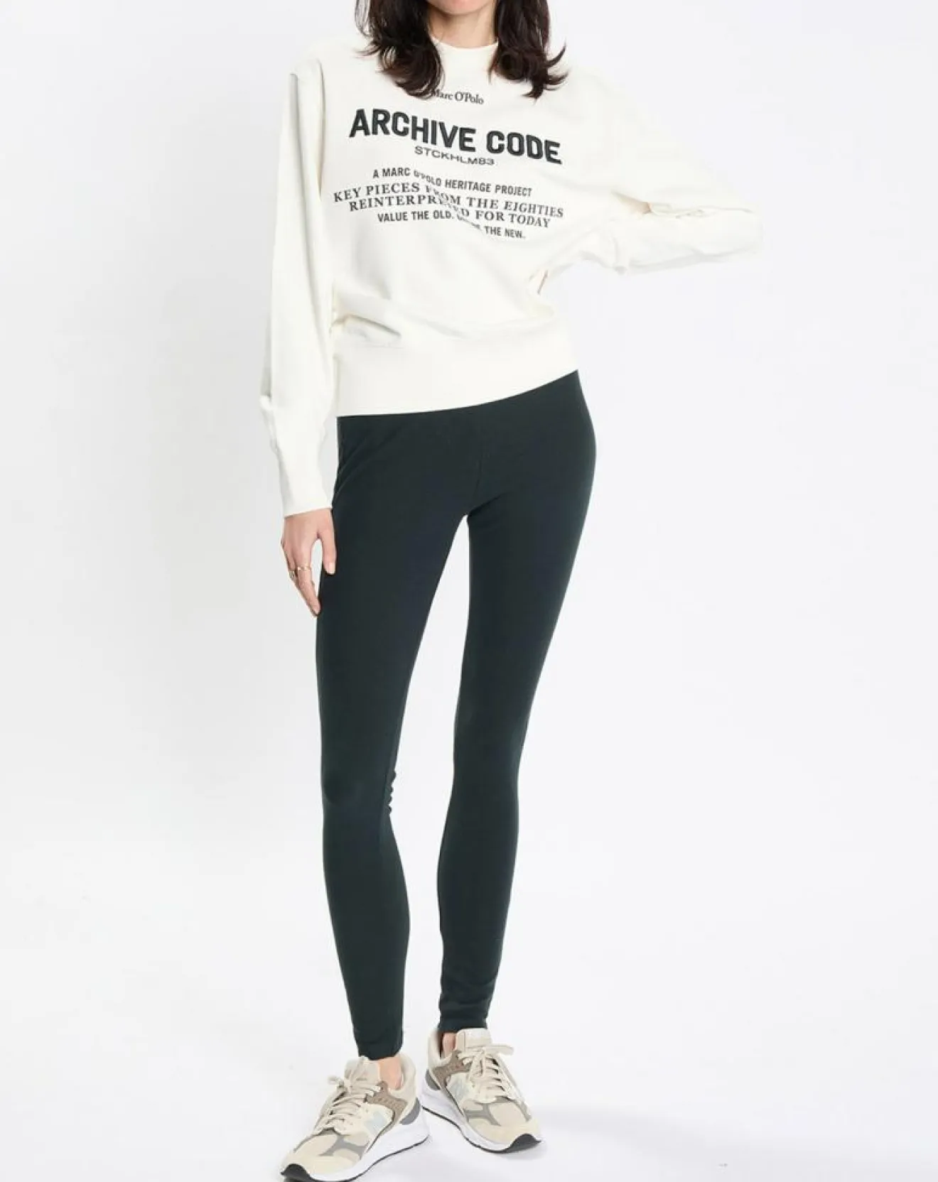 Outlet Marc O'Polo Sweat Oversized Lady Di blanc