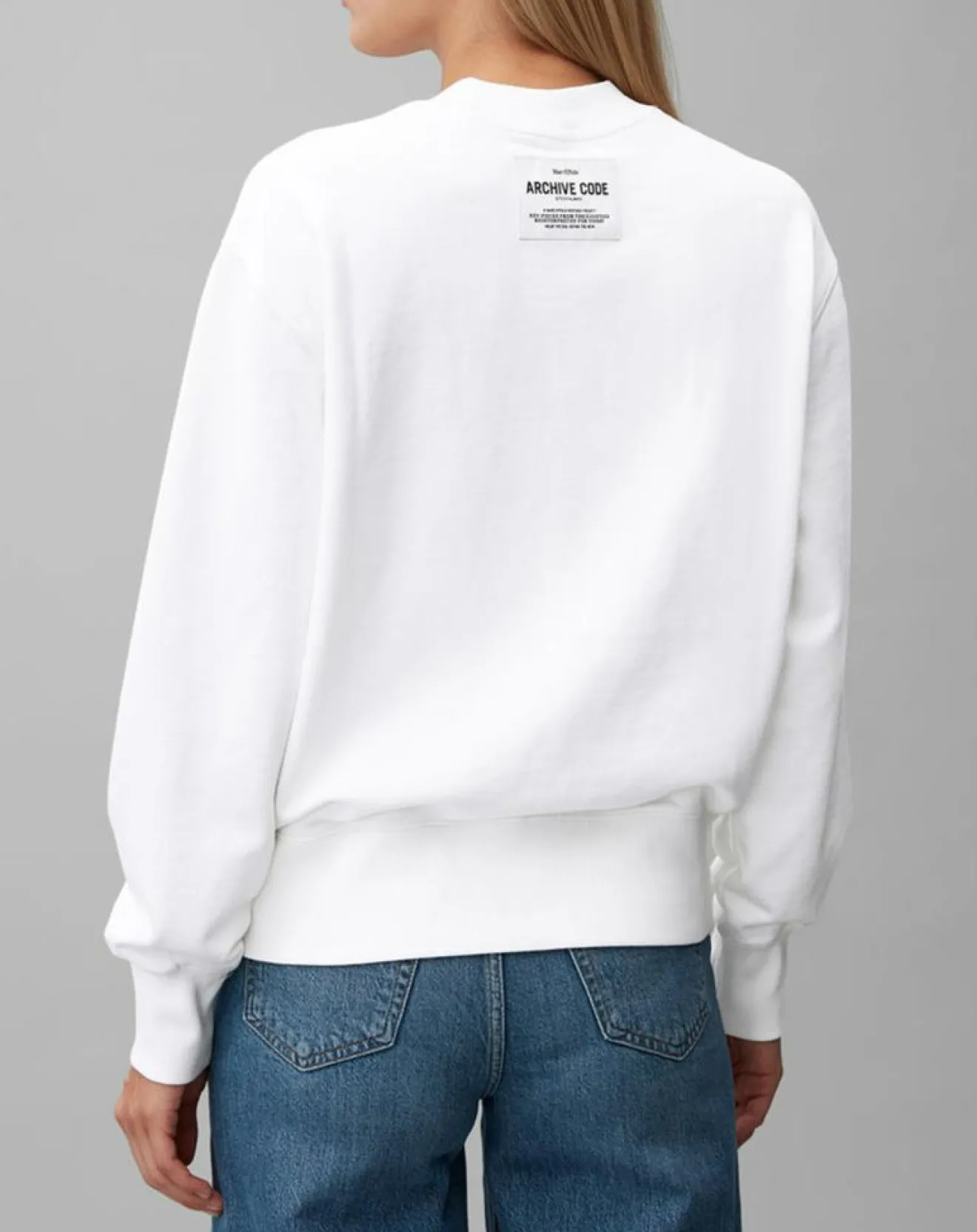 Outlet Marc O'Polo Sweat Oversized Lady Di blanc