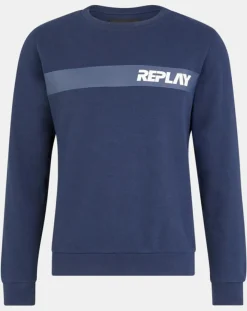 Homme Replay Sweat Poit bleu marine