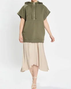 Hot Marc O'Polo Sweat sans manches à capuche kaki