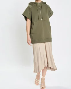 Hot Marc O'Polo Sweat sans manches à capuche kaki