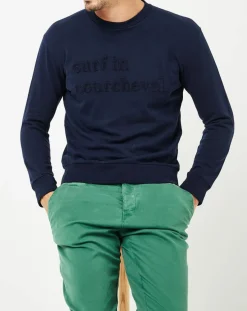 Homme Cuisse de Grenouille Sweat Surf in Courchevel bleu marine