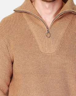 Homme C & JO Cachemire Sweat Thomas camel fonce