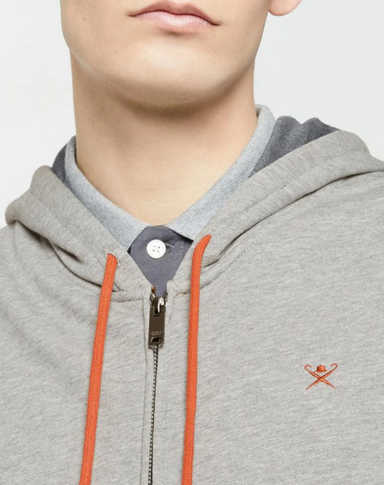 Best Hackett London Sweat zippé à capuche gris