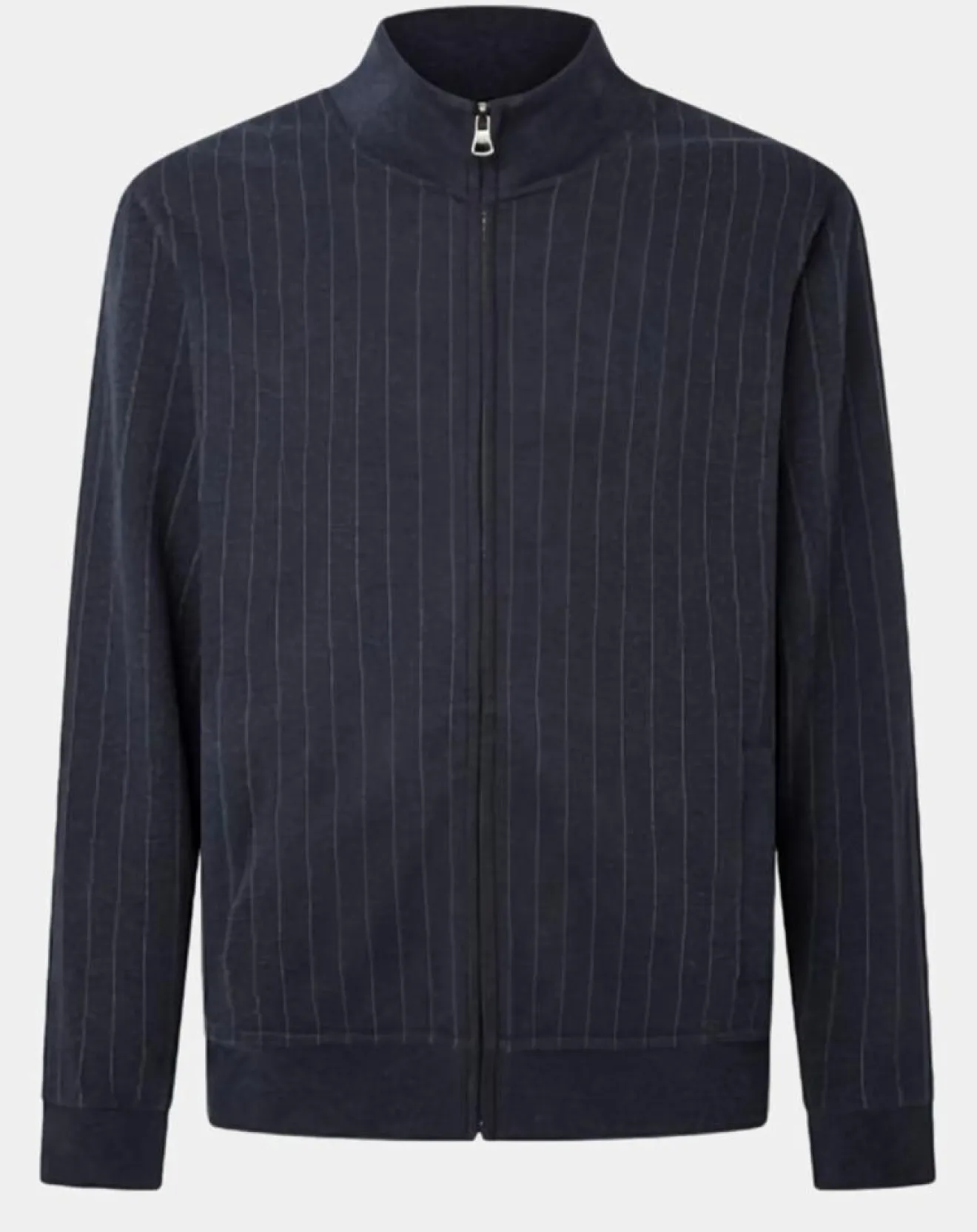 Sale Hackett London Sweat zippé à rayures bleu nuit
