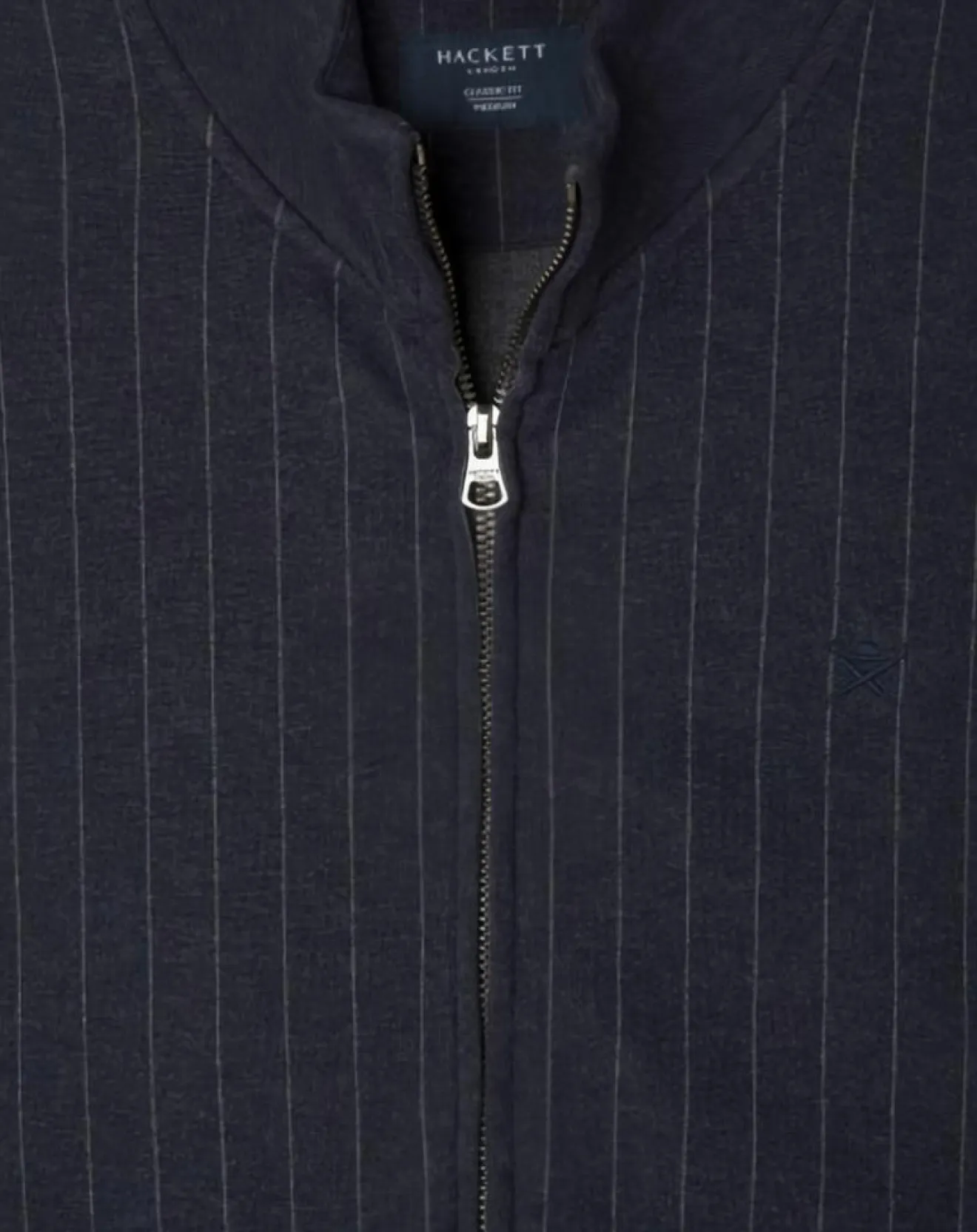 Sale Hackett London Sweat zippé à rayures bleu nuit