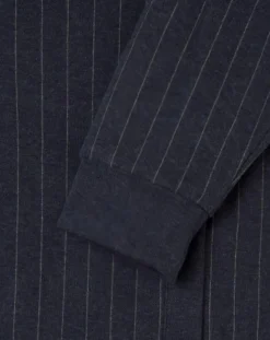 Sale Hackett London Sweat zippé à rayures bleu nuit