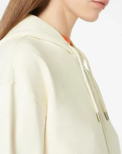 Femme Galeries Lafayette Sweat zippé en Coton bio Mathalie à capuche écru