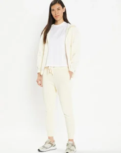 Femme Galeries Lafayette Sweat zippé en Coton bio Mathalie à capuche écru