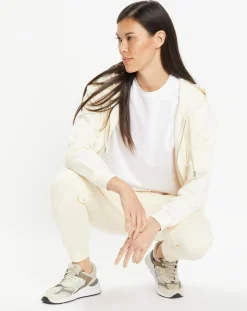 Femme Galeries Lafayette Sweat zippé en Coton bio Mathalie à capuche écru