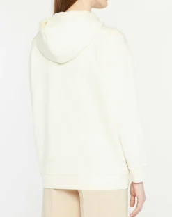 Femme Galeries Lafayette Sweat zippé en Coton bio Mathalie à capuche écru