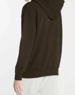 Femme Galeries Lafayette Sweat zippé en Coton bio Mathalie à capuche noir