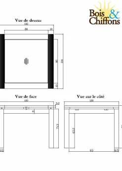 Hot Bois & Chiffons Table à manger carréé allonge 100 Acacia Gordon Marron - 100x100x78 cm