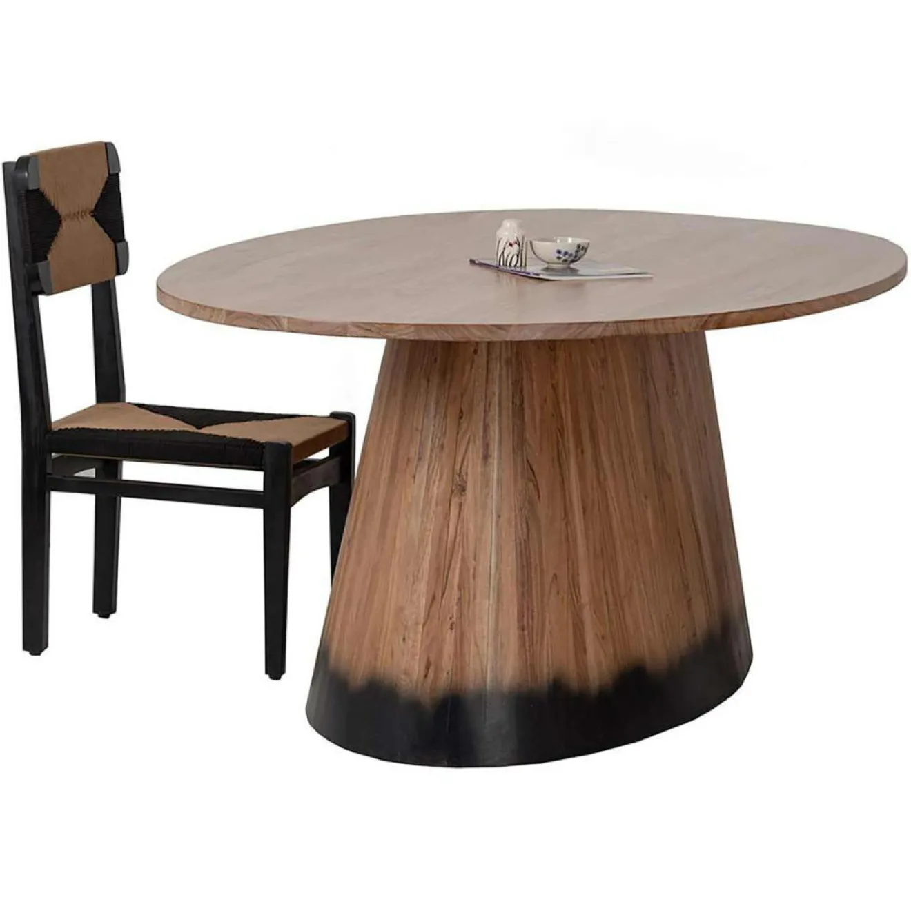 Bois & Chiffons Table à manger ovale acacia dimona marron - 200x120x76 cm
