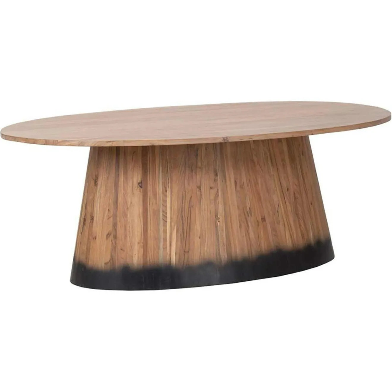 Bois & Chiffons Table à manger ovale acacia dimona marron - 200x120x76 cm