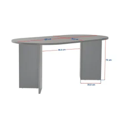 Homitis Table à manger Sablin travertin - 180x75x89.5 cm