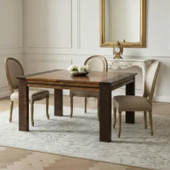 Bois & Chiffons Table a manger carrée 140 cm Acacia Moon Marron - 140x140x76 cm