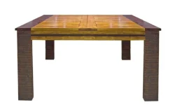 Bois & Chiffons Table a manger carrée 140 cm Acacia Moon Marron - 140x140x76 cm