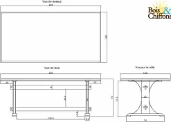 Bois & Chiffons Table a manger Manguier Pondicherry Beige - 200x100x76 cm
