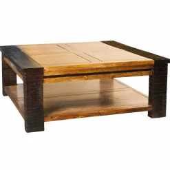 Outlet Bois & Chiffons Table basse carrée Acacia Moon Marron - 100x100x40 cm