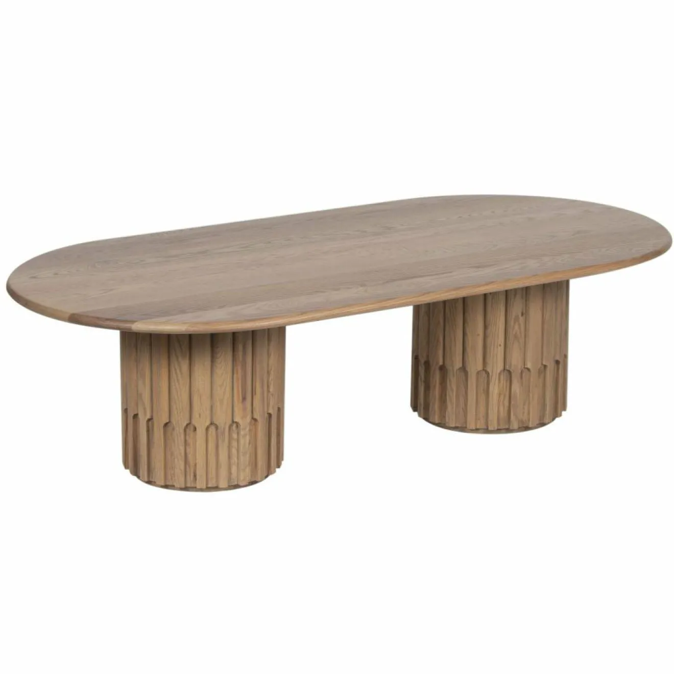 Discount Bois & Chiffons Table basse ovale Chêne Dalta Marron - 152x76x42 cm