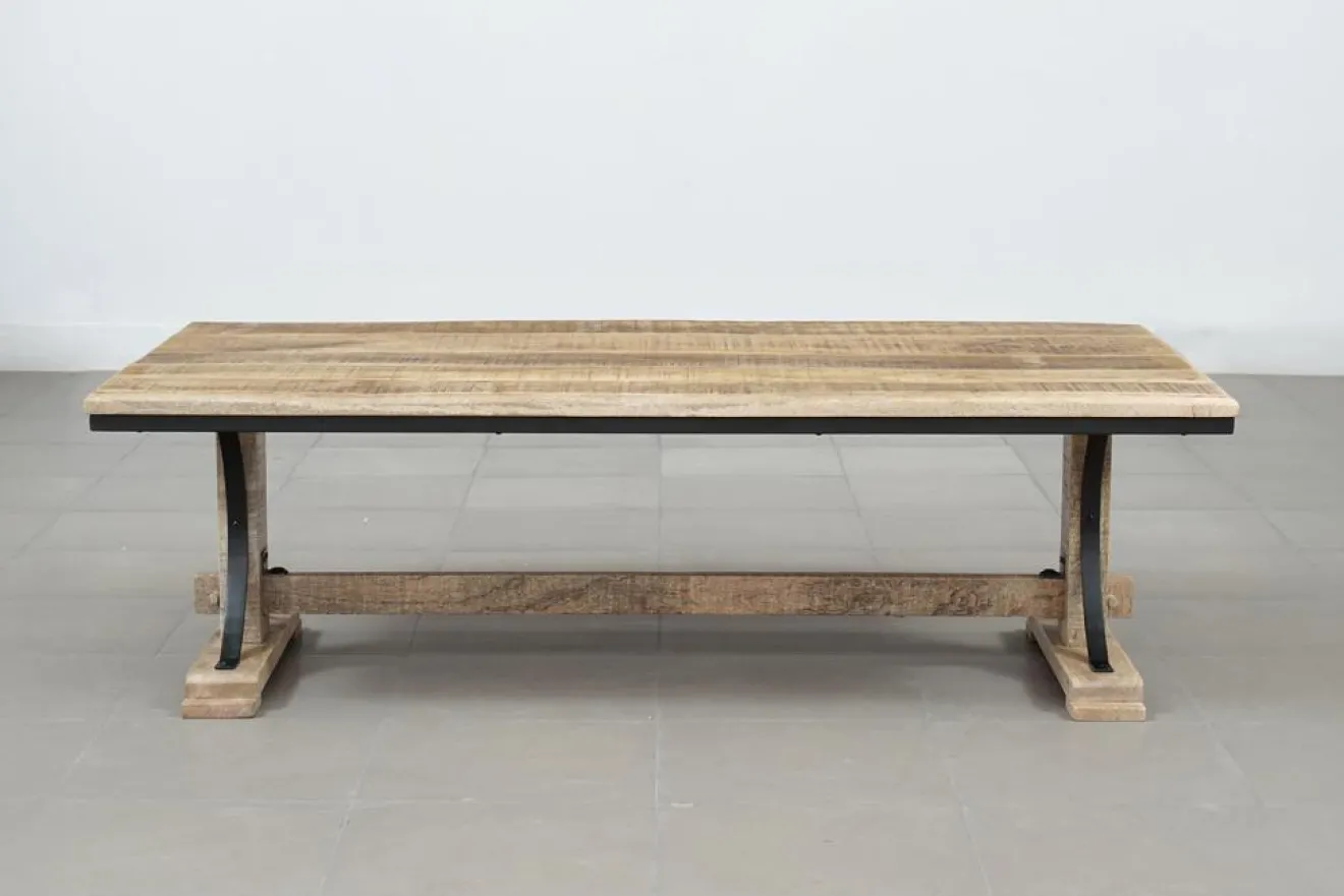 Bois & Chiffons Table basse rectangulaire Manguier Pondicherry Beige - 130x65x40 cm