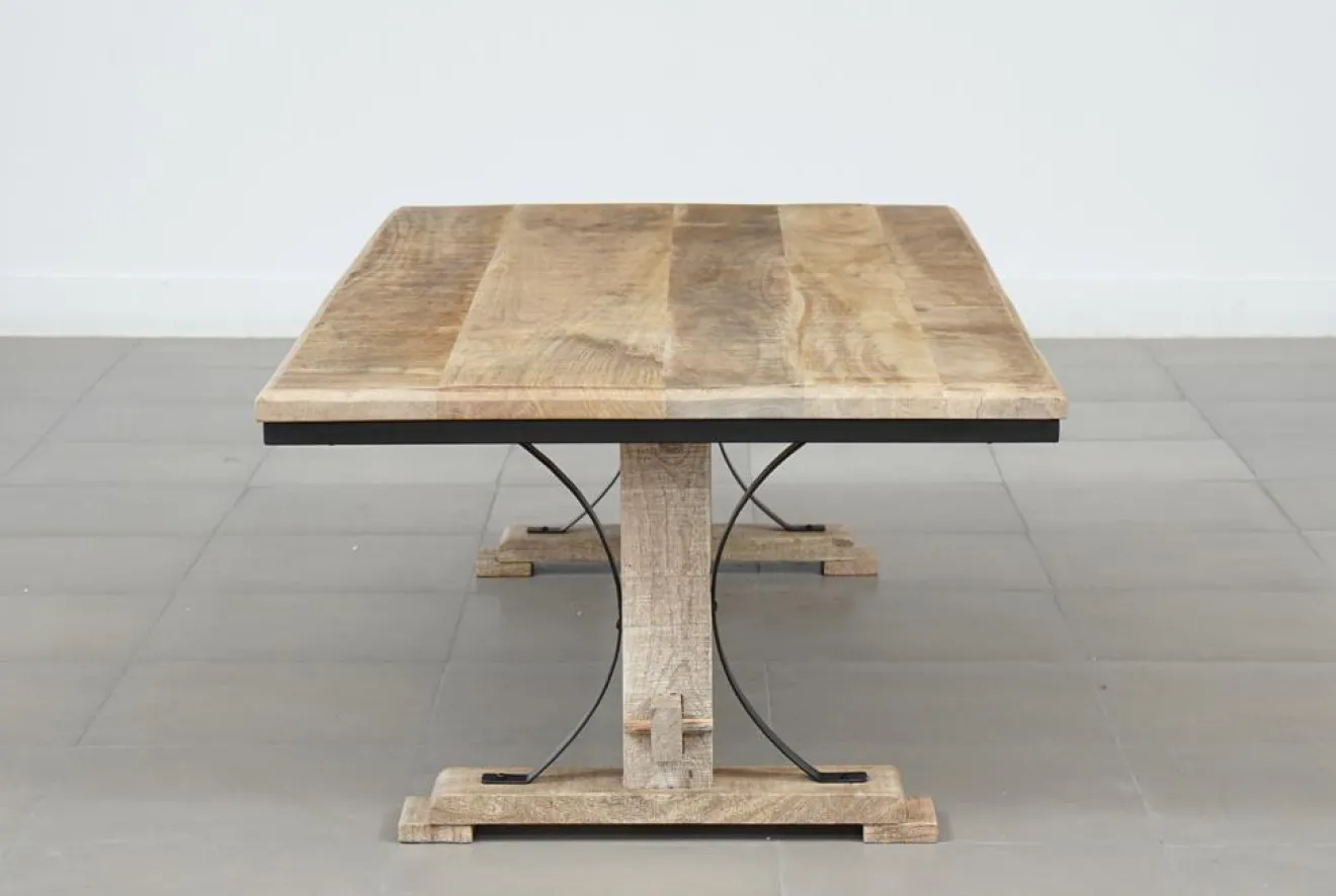 Bois & Chiffons Table basse rectangulaire Manguier Pondicherry Beige - 130x65x40 cm