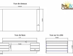 Bois & Chiffons Table basse rectangulaire bois bicolore Manguier Herods Naturel - 135x75x42 cm