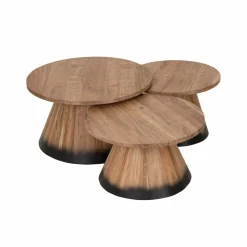Best Bois & Chiffons Table basse ronde bois 80 cm Acacia Dimona Naturel - 80x80x45 cm