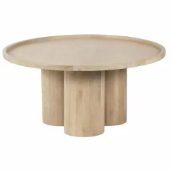 Discount Bois & Chiffons Table basse ronde Mango Barloo Beige - 89x89x43 cm