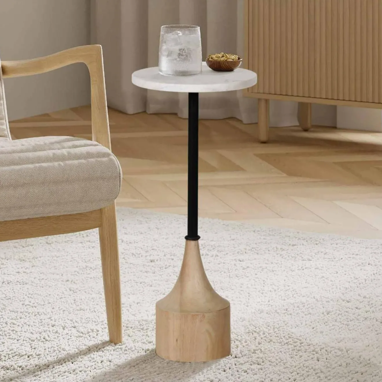 Sale Bois & Chiffons Table d'appoint pour canapé Mango Madsoni Naturel - 24x24x56 cm