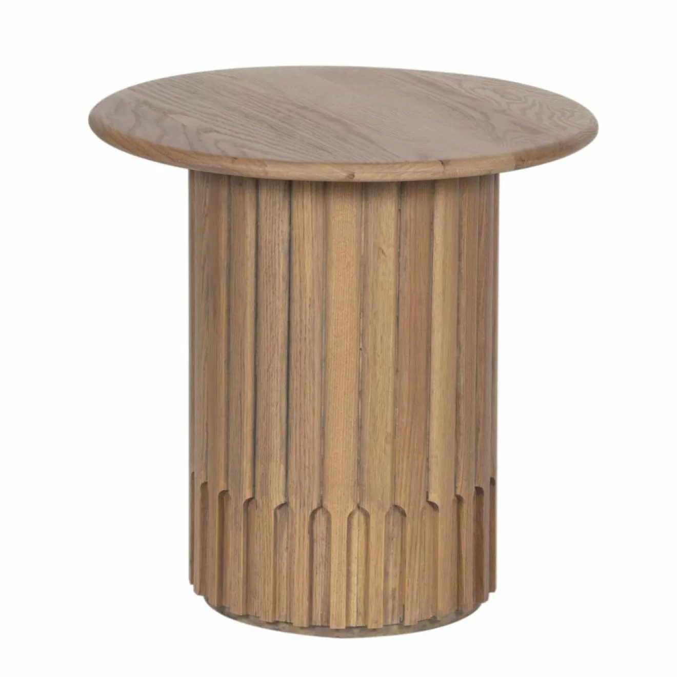 Clearance Bois & Chiffons Table d'appoint ronde pour canapé Chêne Dalta Marron - 56x56x56 cm