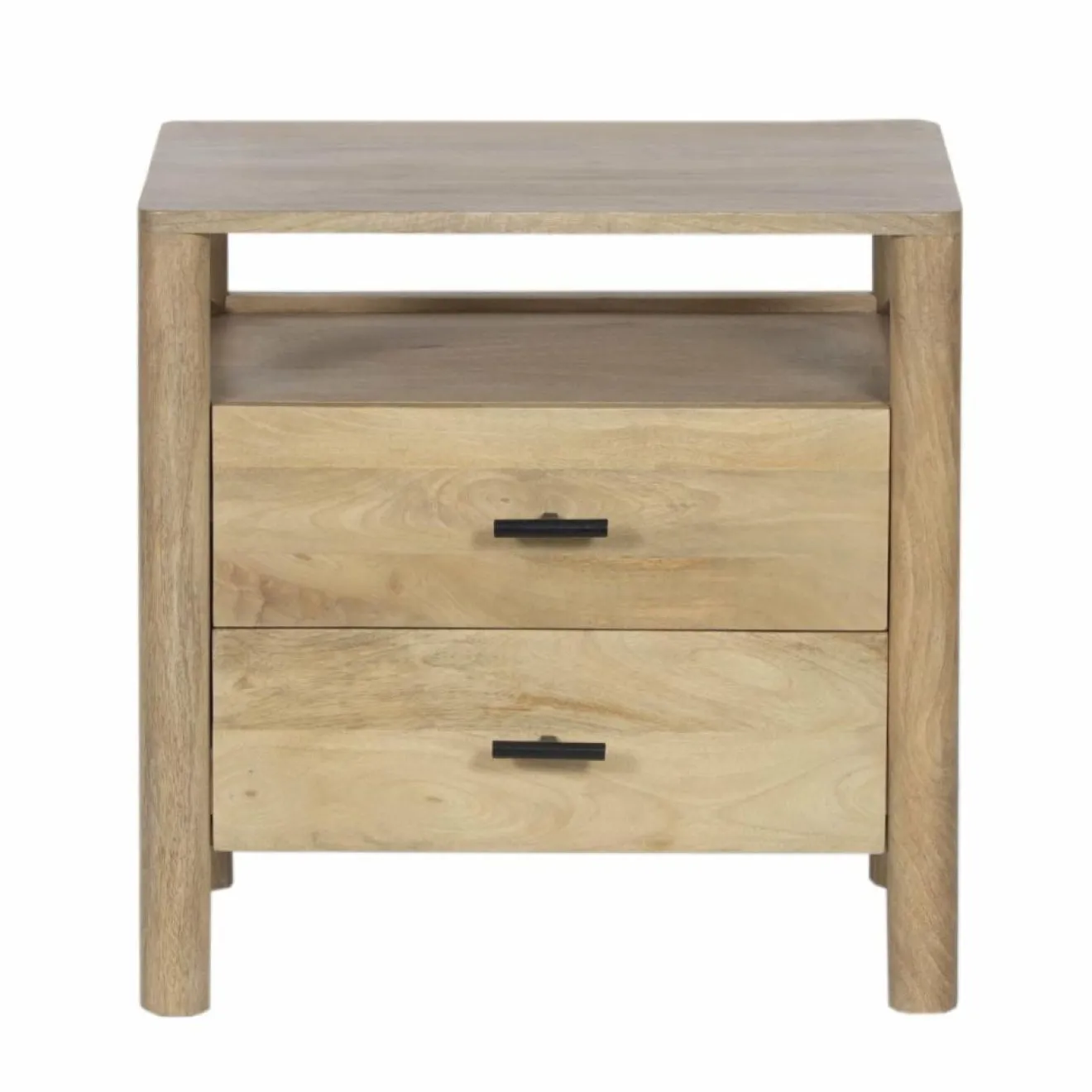 Hot Bois & Chiffons Table de chevet 2T Mango Matan Beige - 57x40x57 cm