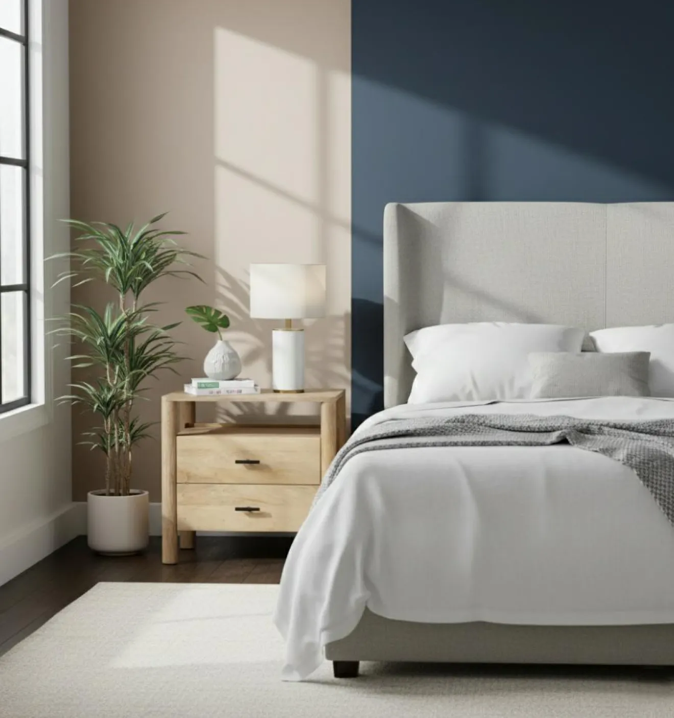 Hot Bois & Chiffons Table de chevet 2T Mango Matan Beige - 57x40x57 cm