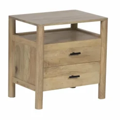 Hot Bois & Chiffons Table de chevet 2T Mango Matan Beige - 57x40x57 cm