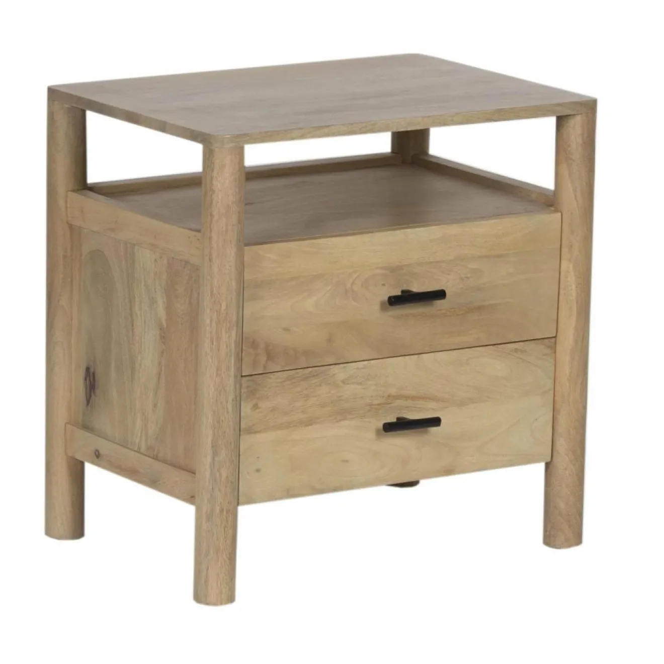 Hot Bois & Chiffons Table de chevet 2T Mango Matan Beige - 57x40x57 cm