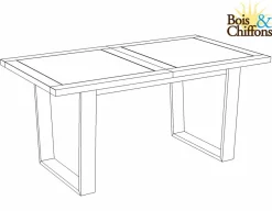 Sale Bois & Chiffons Table de repas extensible Acacia Forest Brut - 160x90x76 cm