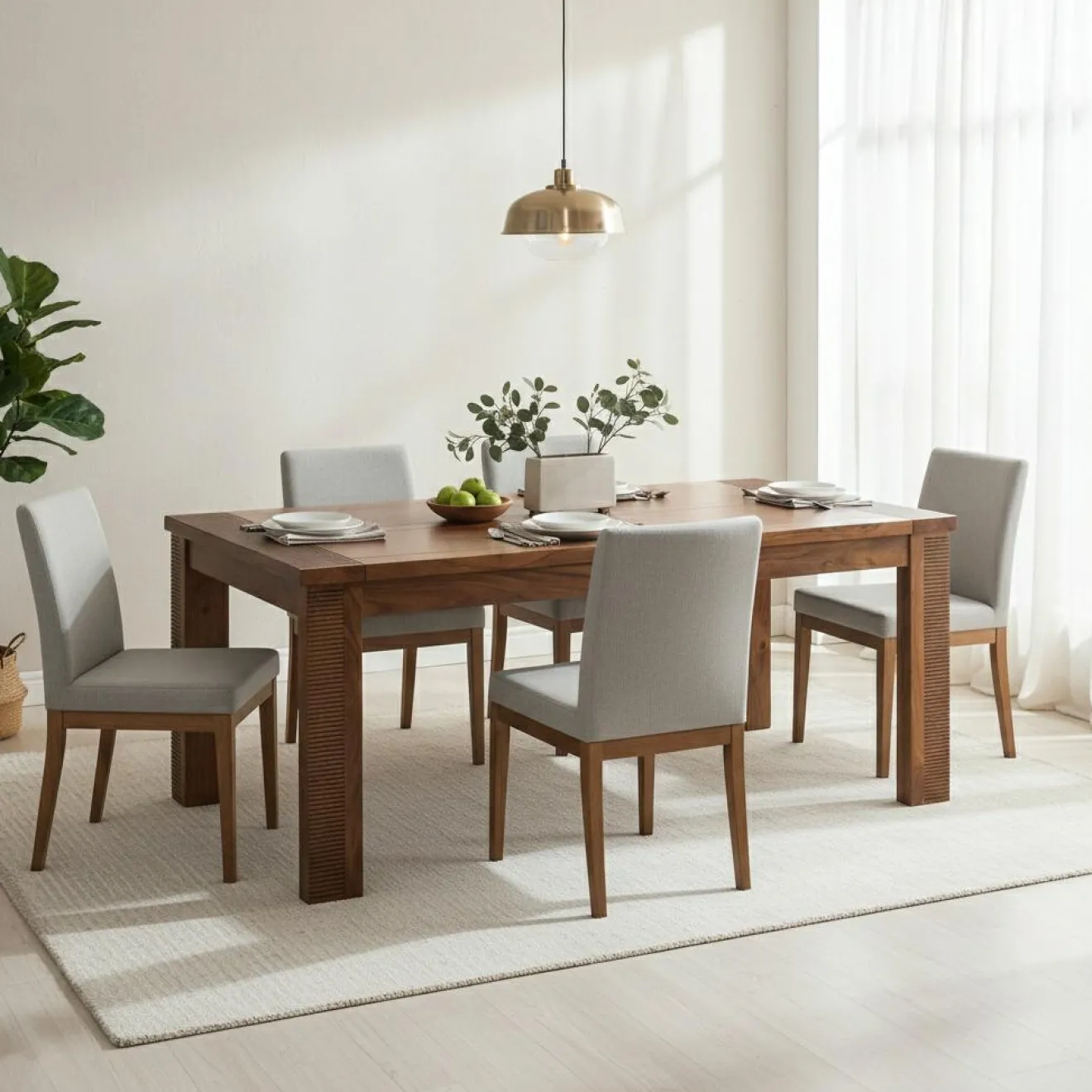 Sale Bois & Chiffons Table de repas rectangulaire bois strié 155 Acacia Verone Marron - 155x90x76 cm