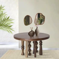 Hot Bois & Chiffons Table de repas ronde 140 cm Manguier Ramon Naturel - 140x140x76 cm