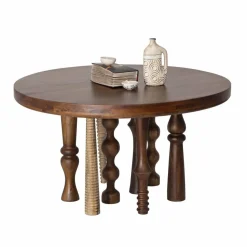 Hot Bois & Chiffons Table de repas ronde 140 cm Manguier Ramon Naturel - 140x140x76 cm