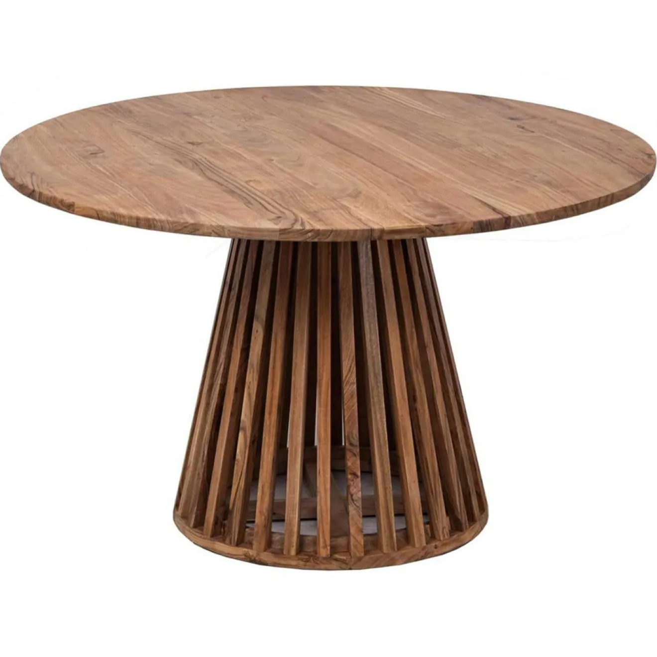 Bois & Chiffons Table de repas ronde bois massif acacia kfir naturel ciré - D.130x76 cm