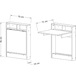 Wooden Art Table pliable bracked blanc - 70x90x15 cm