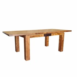 Bois & Chiffons Table rectangulaire en bois sculpté bicolore 200/280 Acacia Maya Naturel - 200x100x78 cm